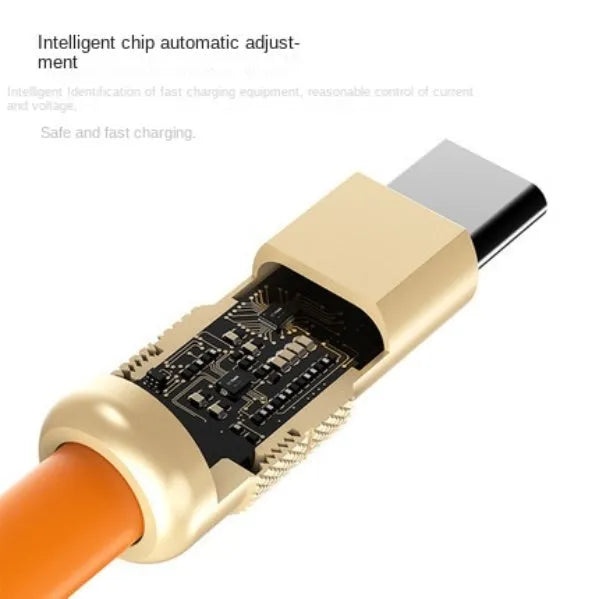 Zinc alloy silicone data cable in black, blue, orange, white, and red with PD27W and 120W options