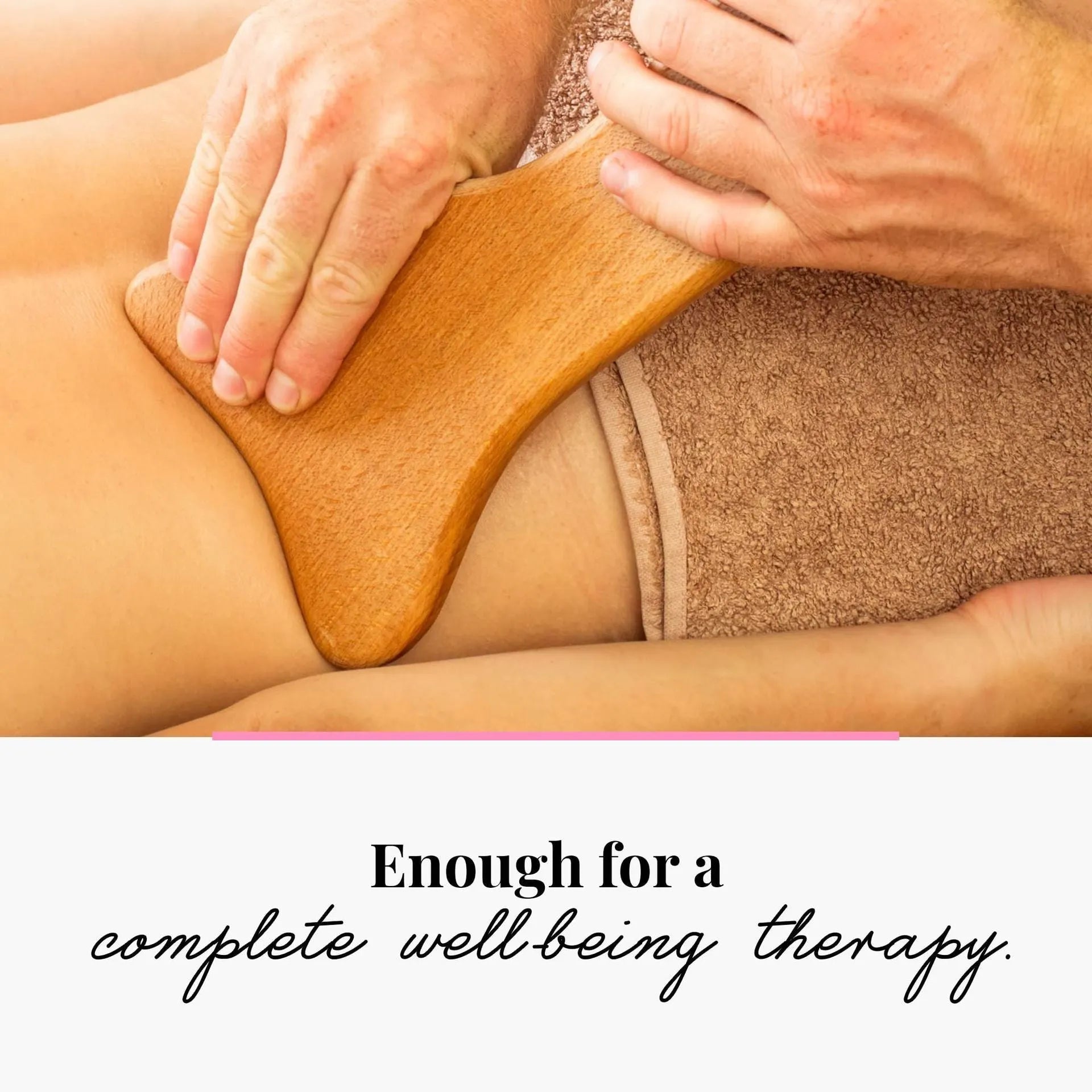 Beech wood massage roller set with T-shaped handle and multiple wheel attachments for lymphatic drainage