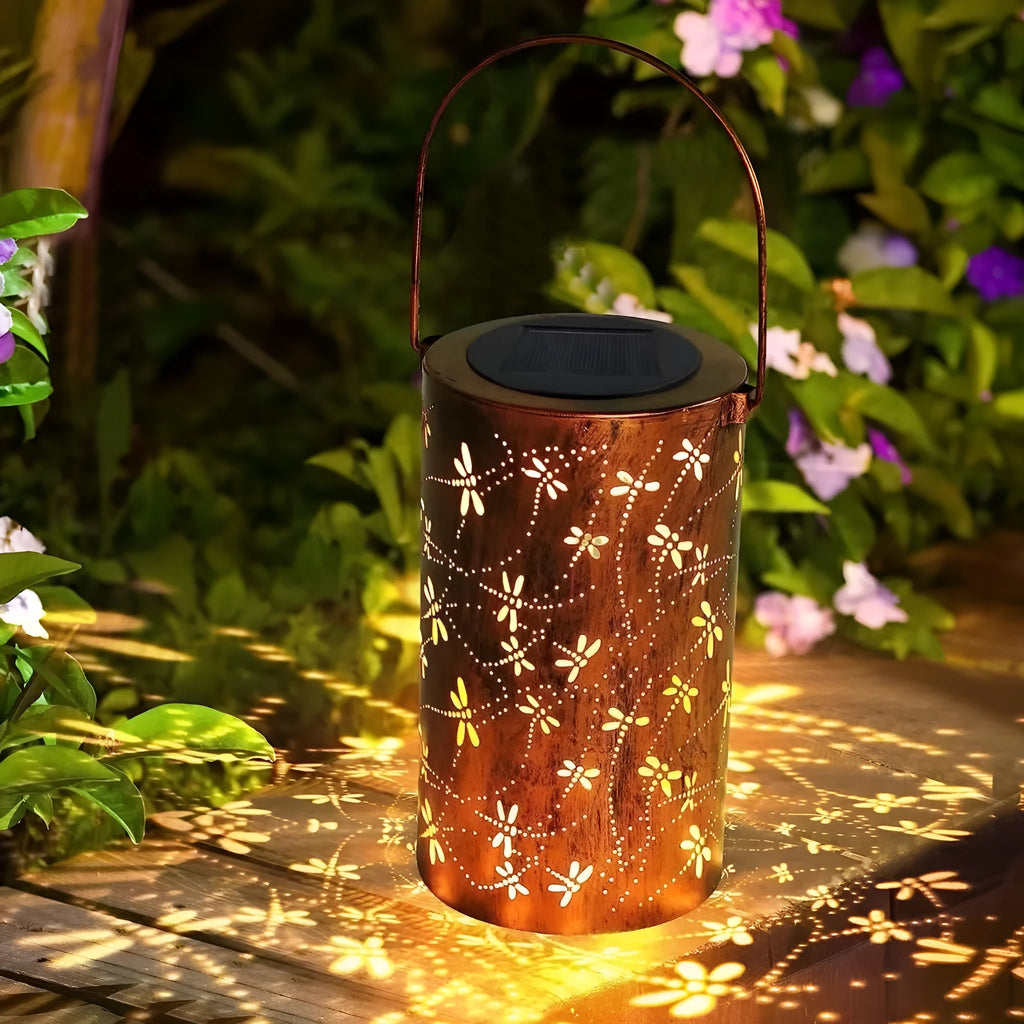 Decorative iron solar courtyard ceiling lamp with waterproof IP55 rating