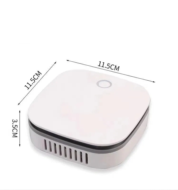 White USB-powered portable air purifier for cars and small rooms with a composite filter.