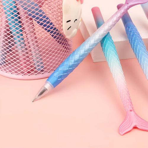 Cartoon mermaid design gel pen with 0.38mm fine tip and plastic shell