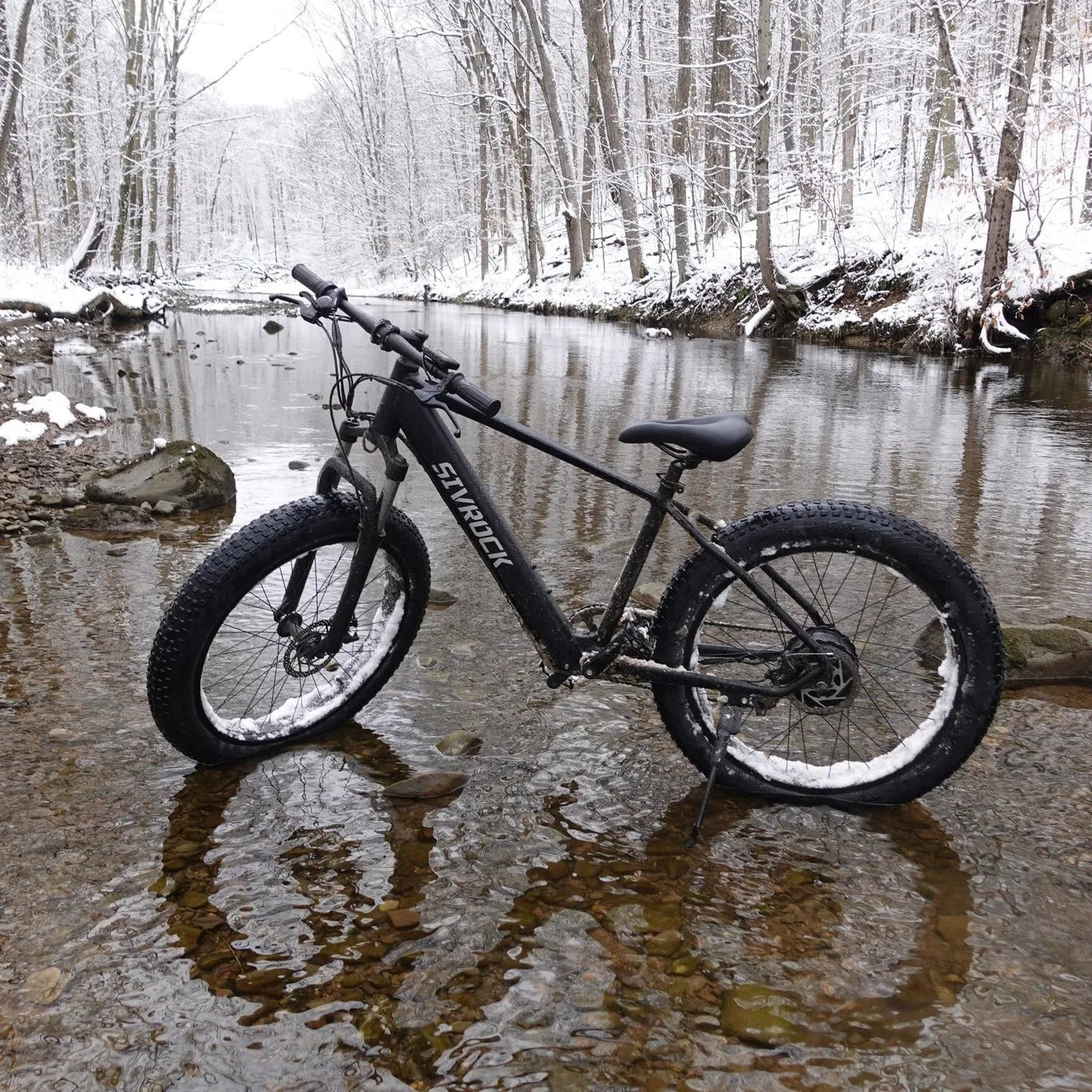 SIVROCK V1 electric mountain bike black 26x4.0 fat tyres 1000W motor aluminium frame LCD display