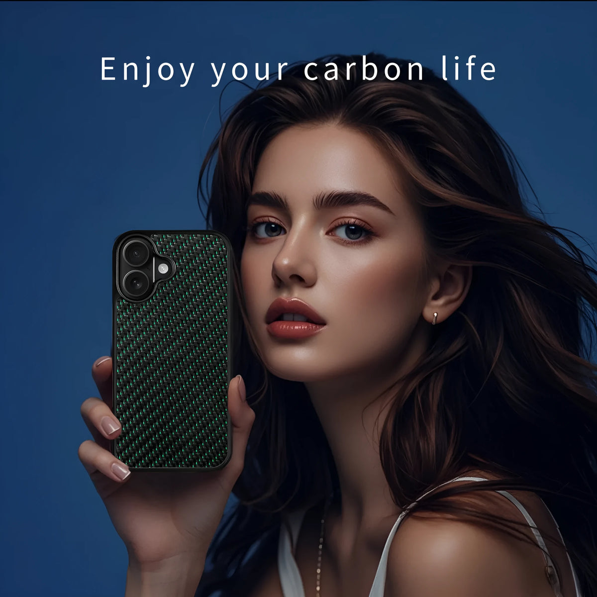 Twill colour phone case in blue compatible with iPhone 12 to 17 Air models