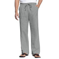 Men's cotton linen straight leg trousers with drawstring waist in various colours