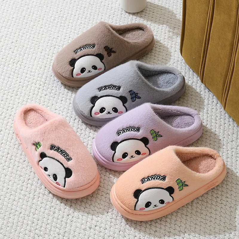 Cartoon panda slippers with thickened EVA anti-slip sole, toe slip design, unisex sizes 36-45, five colours