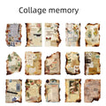 Assortment of Sugar Poem burnt paper fragments with irregular shapes and charred edges on a craft table.