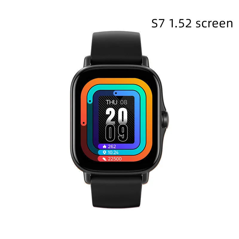 GT20 smartwatch with black alloy case and silicone strap showing heart rate and call functions on screen
