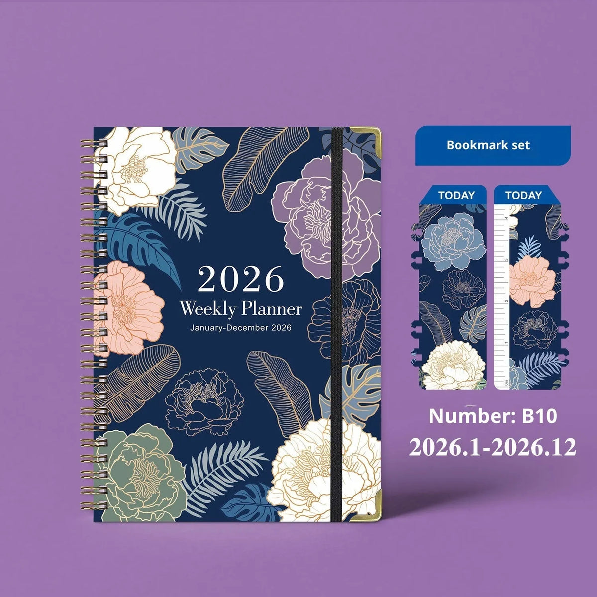 2026 A5 coil diary notebook with paper cover in eight colour options B08 B09 B10 B11 B12 B13 B14 B15