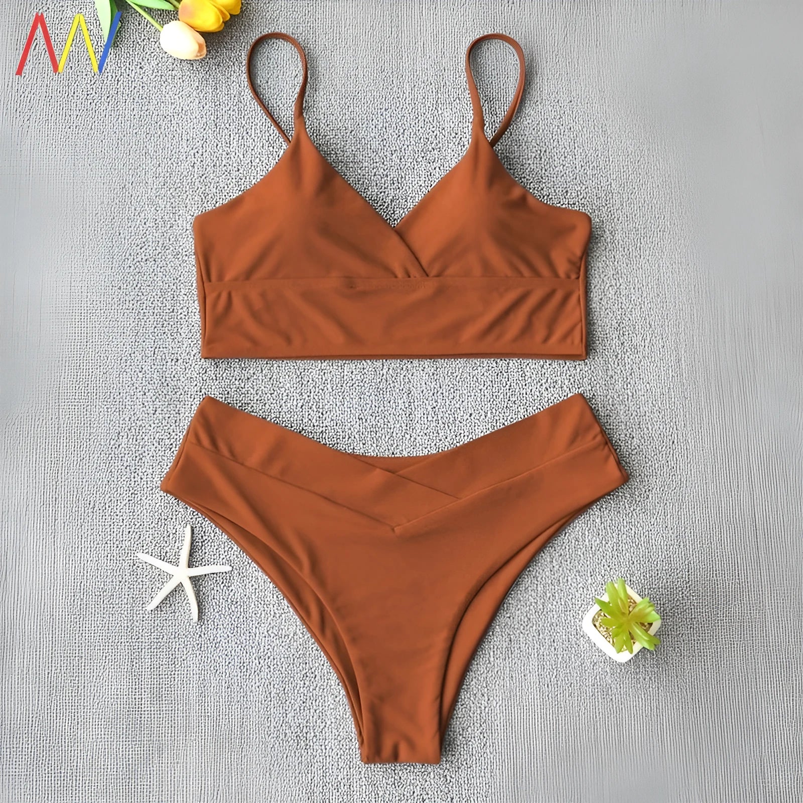 Women's two piece polypropylene fibre swimsuit bikini in multiple colours with briefs or triangle style options