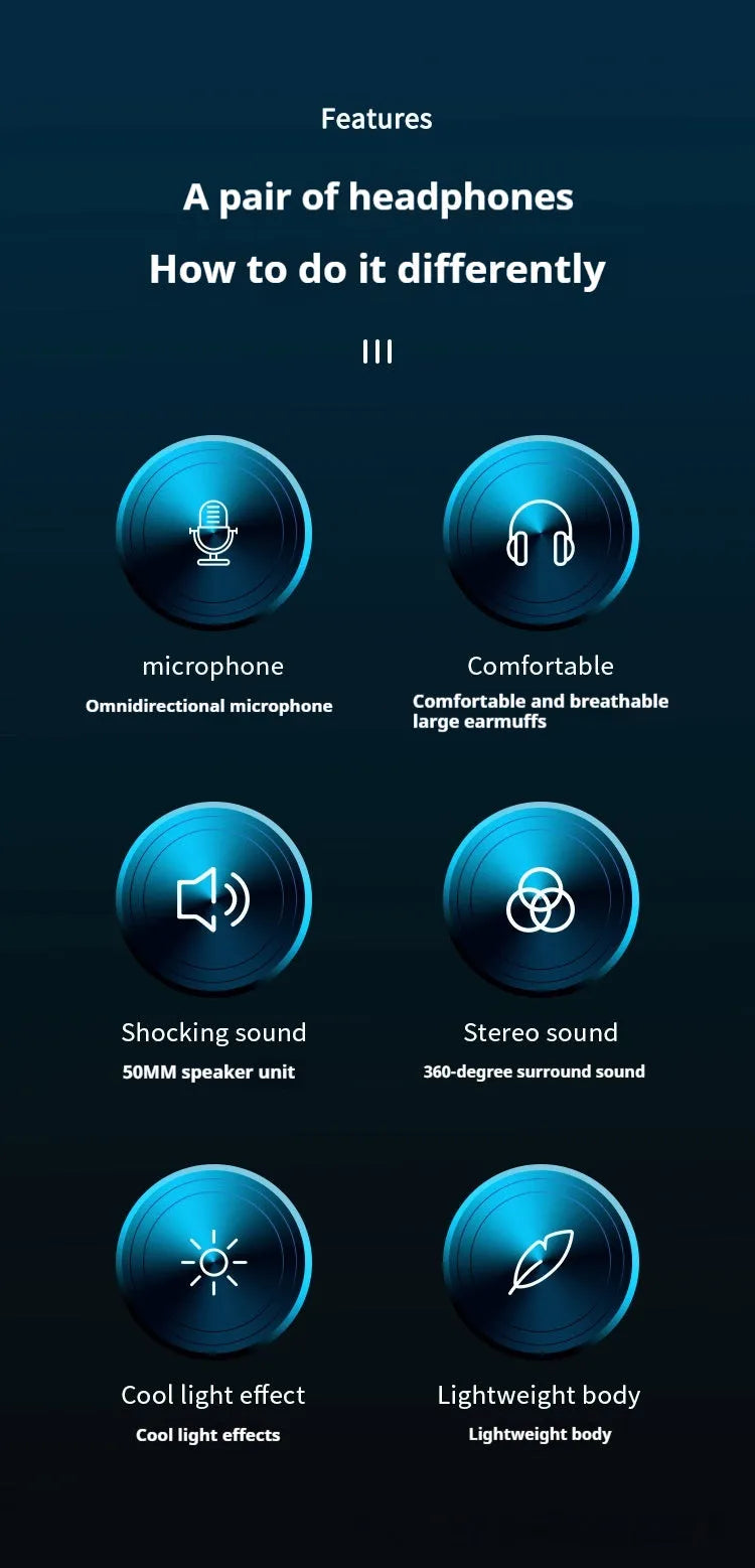 Wired USB headset for laptop desktop computer with protein skin earmuffs and microphone