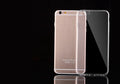 Transparent flexible TPU soft shell case on an iPhone, showing slim profile and full phone visibility.