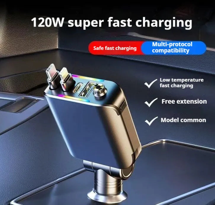 Starry Sky 120W fast charging car charger with Type-C plug, black
