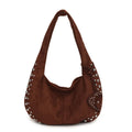 Soft plush underarm tote handbag in European American retro style, strapless design