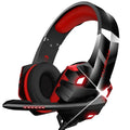 Wired gaming headset with microphone showing LED breathing lights in blue colour option