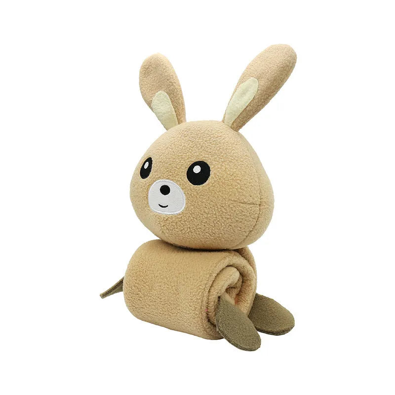 65cm plush dog training toy shaped like a fleece rabbit with bite-resistant features