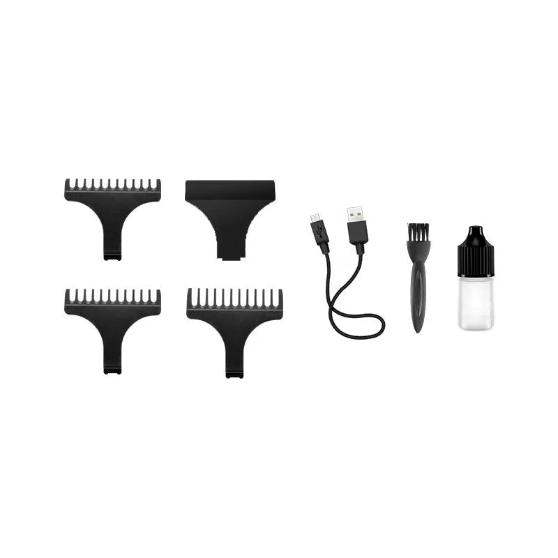 Diamond mesh engraving body LC digital display high power oil head trim hair clipper in bronze with limit combs
