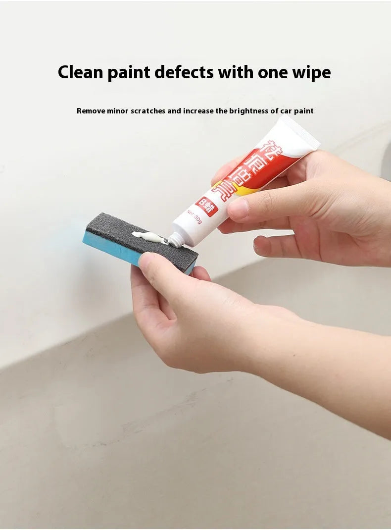 Car repair wax kit containing scratch removal A wax, brightening B wax, and frosted sponge mop