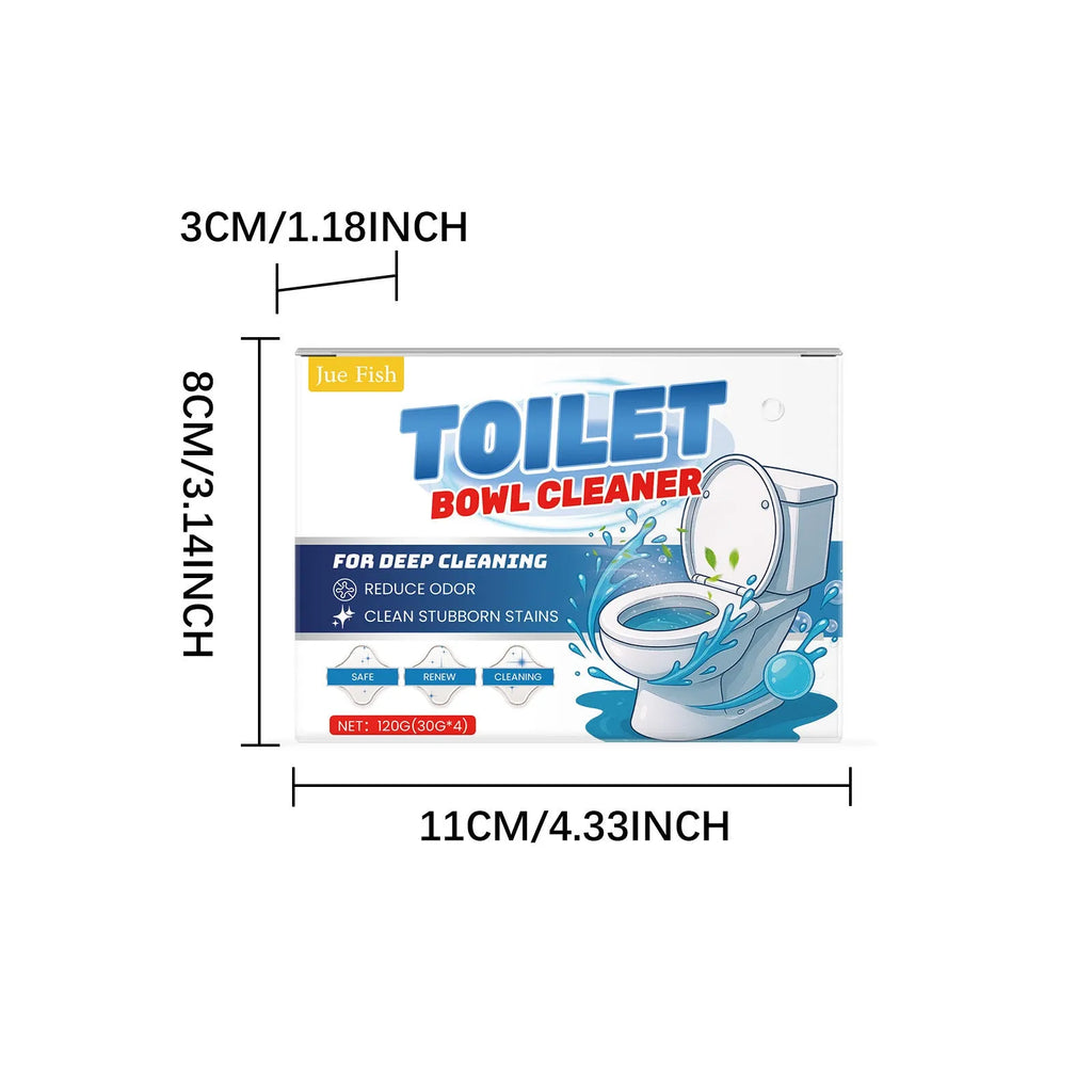 Box of toilet cleaning powder with four sachets, for removing urine stains and odours.