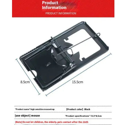 Automatic mouse trap cage for indoor rodent control in plastic construction
