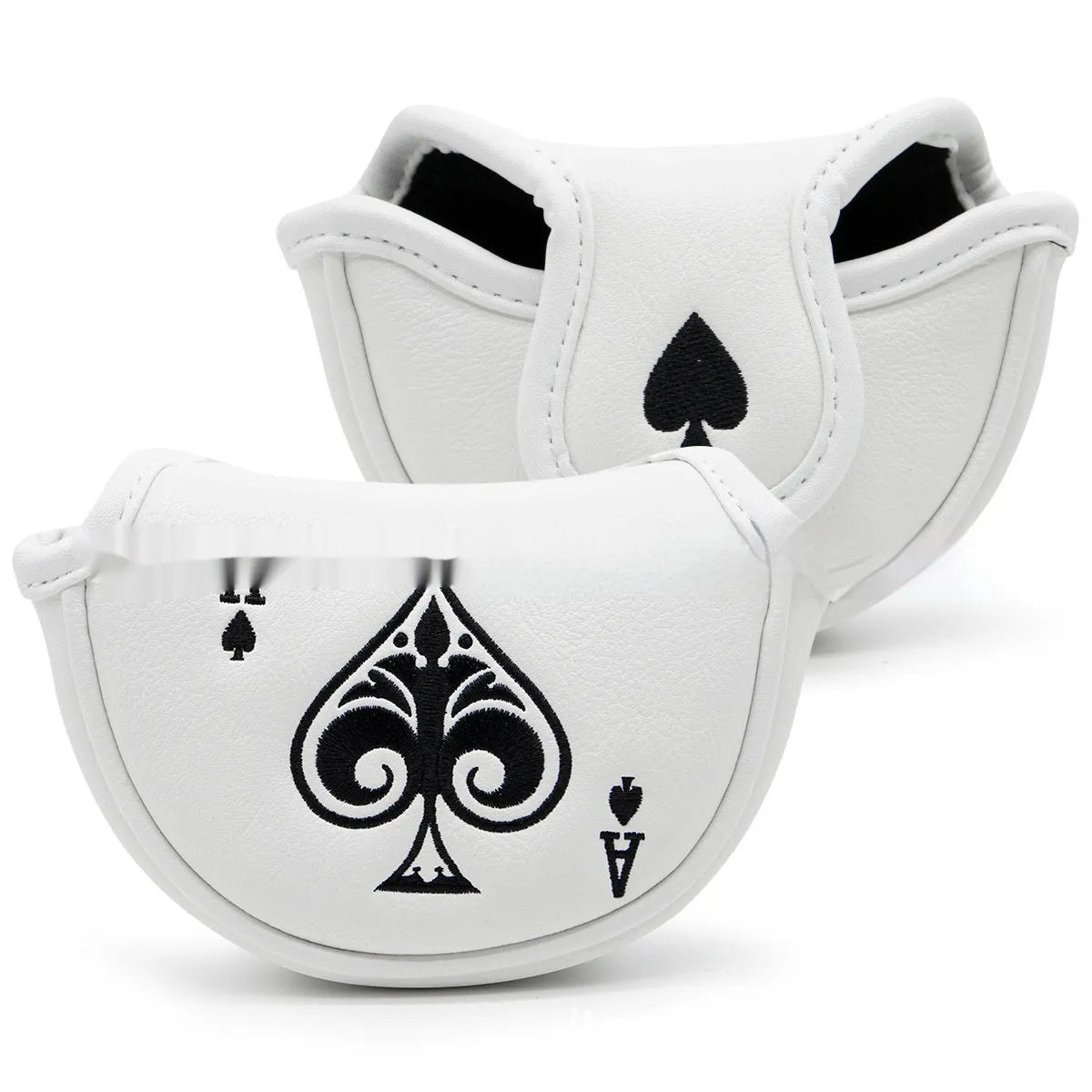Flexible PU golf putter sleeve protector shown in one of three available colours.