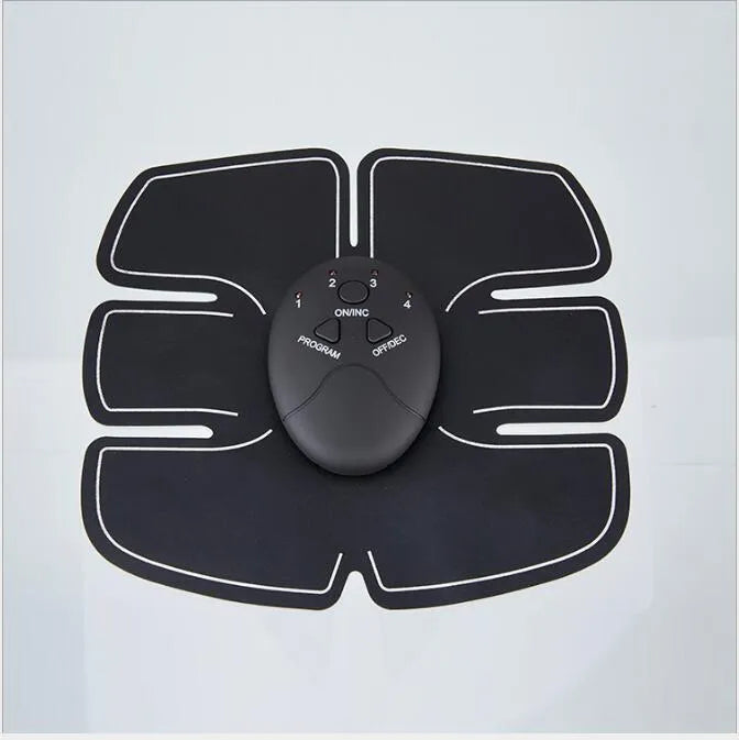 Black EMS muscle stimulator for abdominal, waist, arm and leg training and slimming