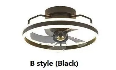 Modern simple style ceiling fan with light fixture, 50cm diameter, with PC blades and acrylic shade.