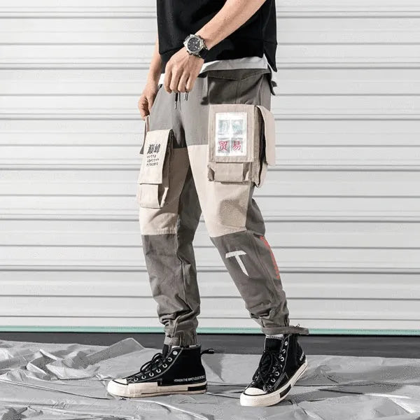 Harlan beam pants in green, grey, and navy blue with elasticated waist, sizes M to 5XL