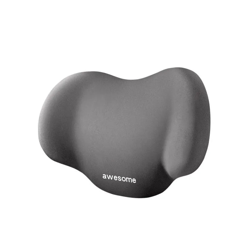 High-grade automotive headrest and lumbar support pillow set with memory foam and cotton cover in grey upgrade angel colour