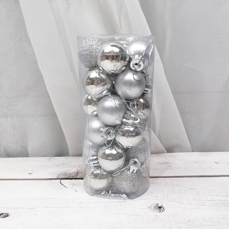 3cm diameter electroplated Christmas balls in assorted colours with shiny matte finish