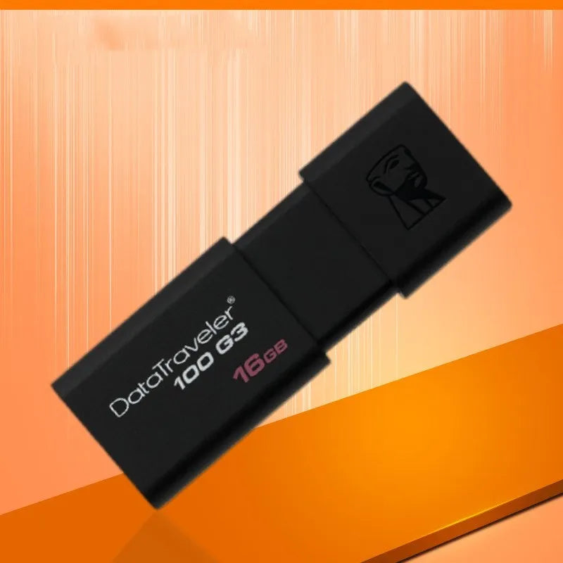 Black ABS dual-use USB flash drive with sliding cover design, available in 16GB to 512GB capacities