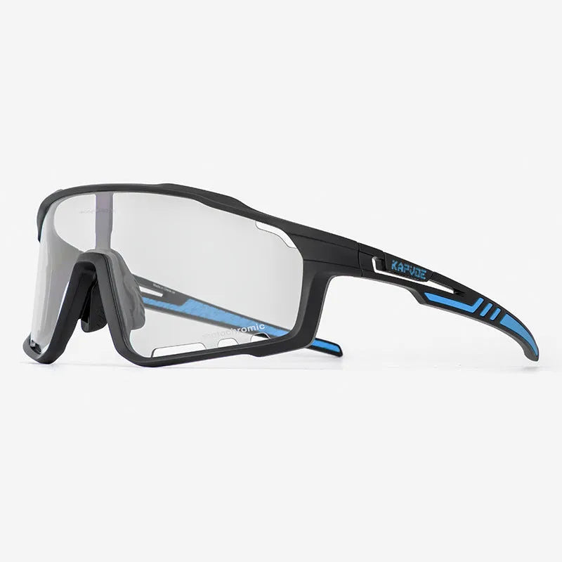 Photochromic cycling sunglasses with TR90 frame and semi-rimless sports design