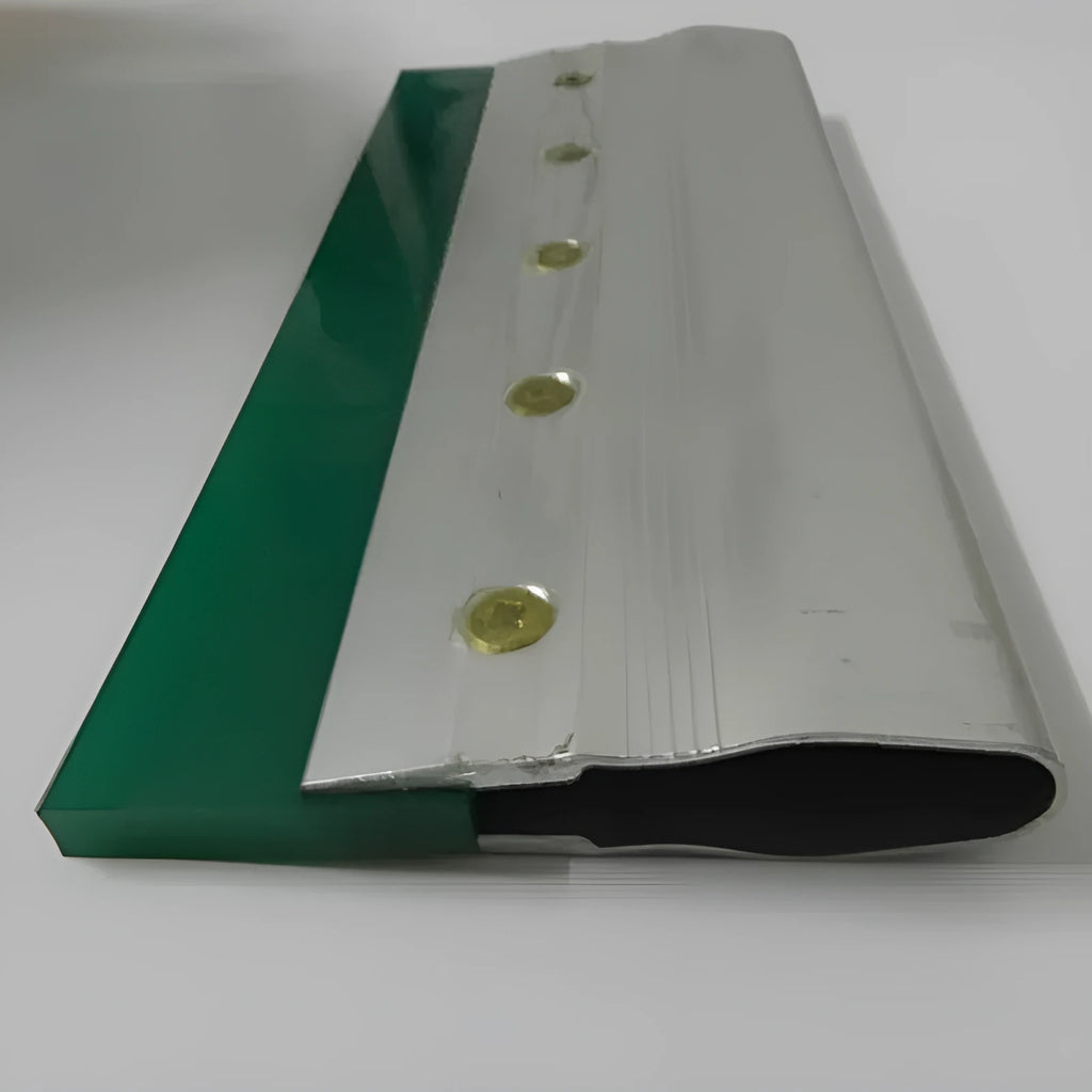 Green aluminum alloy squeegee scraper with metal handle measuring 50cm long