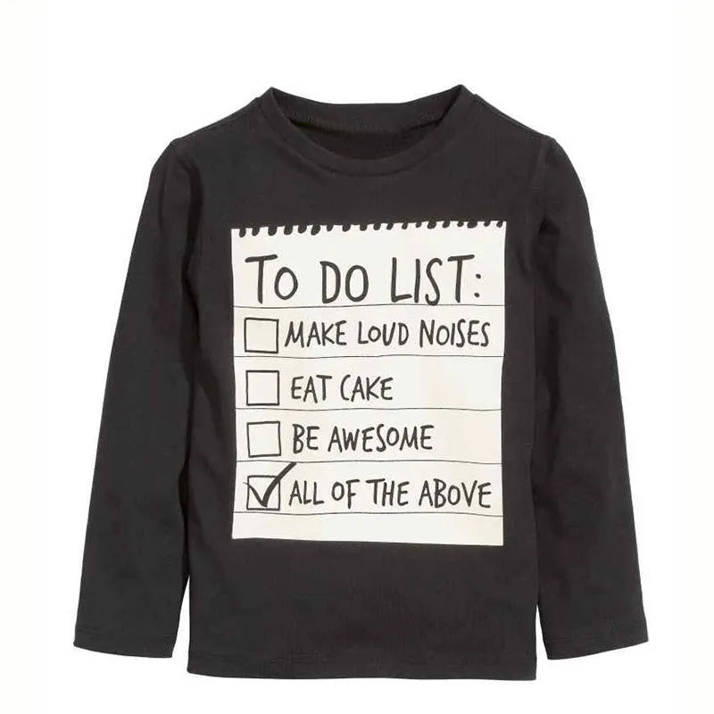 Boys' light blue cotton two-piece clothing set with long sleeves and letter print, shown on a child mannequin.
