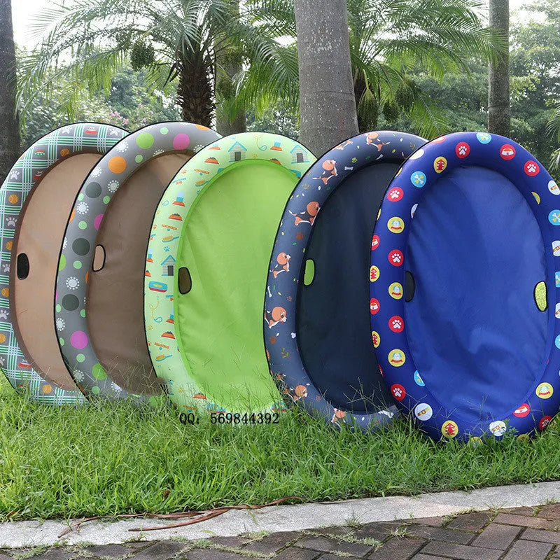 Inflatable dog pool float with 210D Oxford cloth and PVC liner, 135x90x15cm, for dogs under 40kg