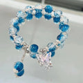 Handmade glass butterfly broken bead bracelet for women pink colour option