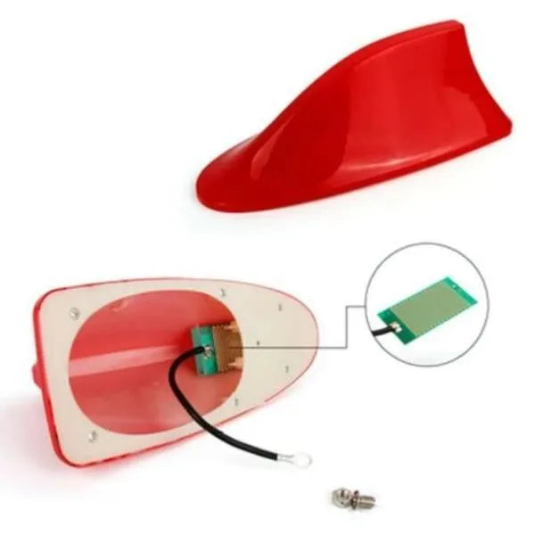 Car shark fin antenna in black with ABS shell and FM/AM connection cable