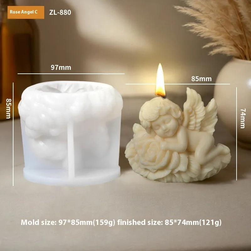 Silicone mould for candle soap making in an irregular angel shape with modern simplicity style