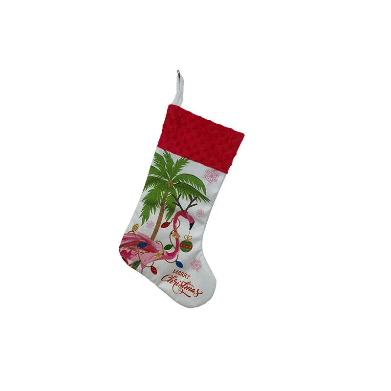 Cloth Christmas stocking measuring 46x28 cm in American holiday style