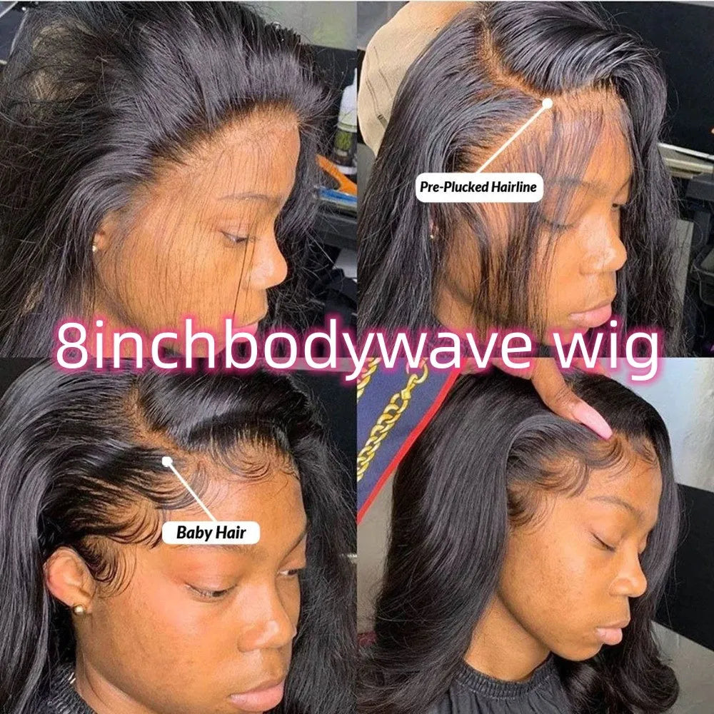 360 full lace frontal body wave human hair wig 9A grade 150% density natural 1b colour length 8-28 inches