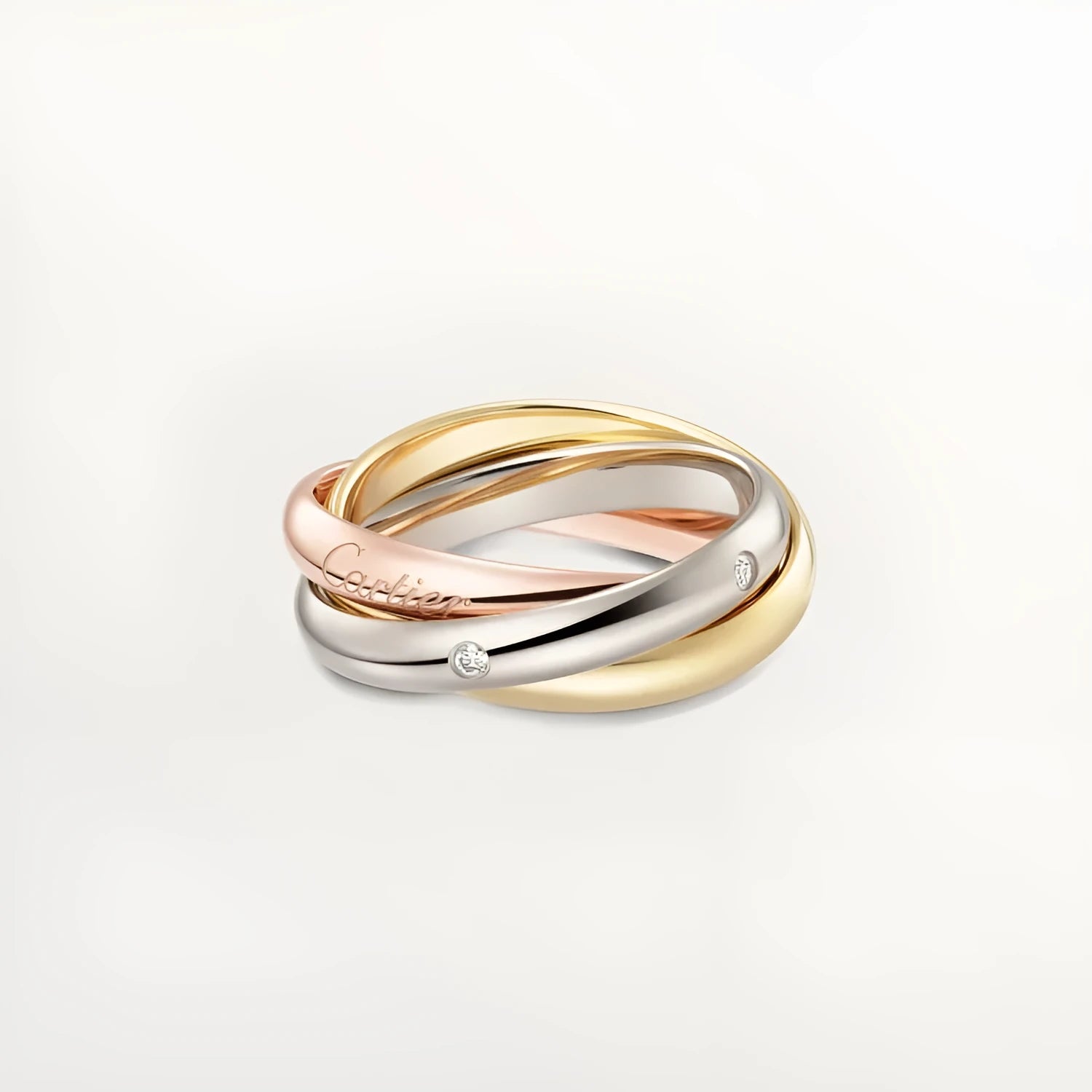 Sterling silver couple ring with full diamond setting in geometric U-shape design