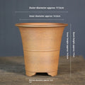Ceramic breathable flower pot for balcony desktop, firewood waistline flat mouth, small or large size