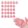 Round drop oil English letter alloy pendant set in multiple colours for DIY jewellery making
