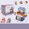 Plastic simulation kitchen toy set for children's pretend cooking play with dining kitchen style