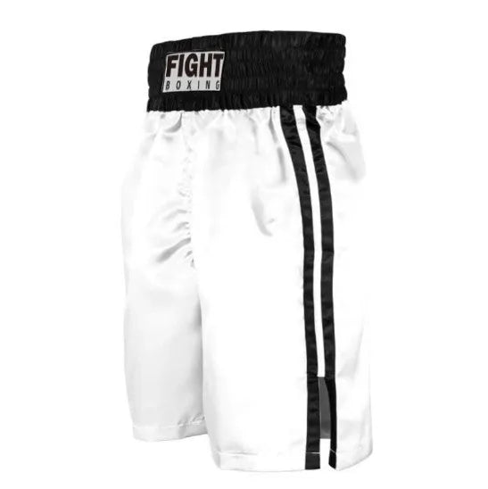 Boxing training shorts with contrasting waistband stripes in multiple colour options