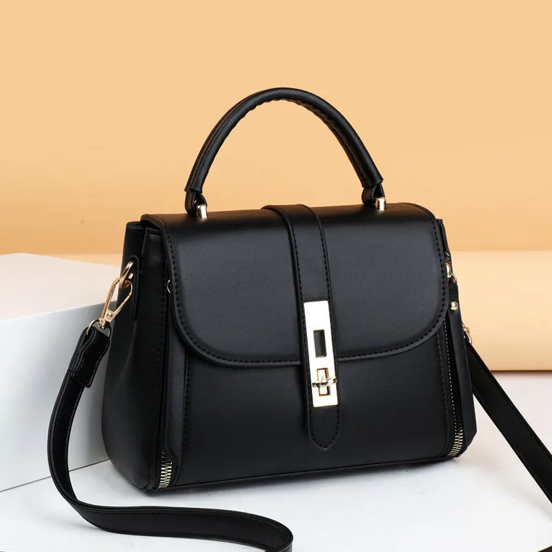 Women's soft PU square vertical shoulder bag with single strap available in black red green and blue