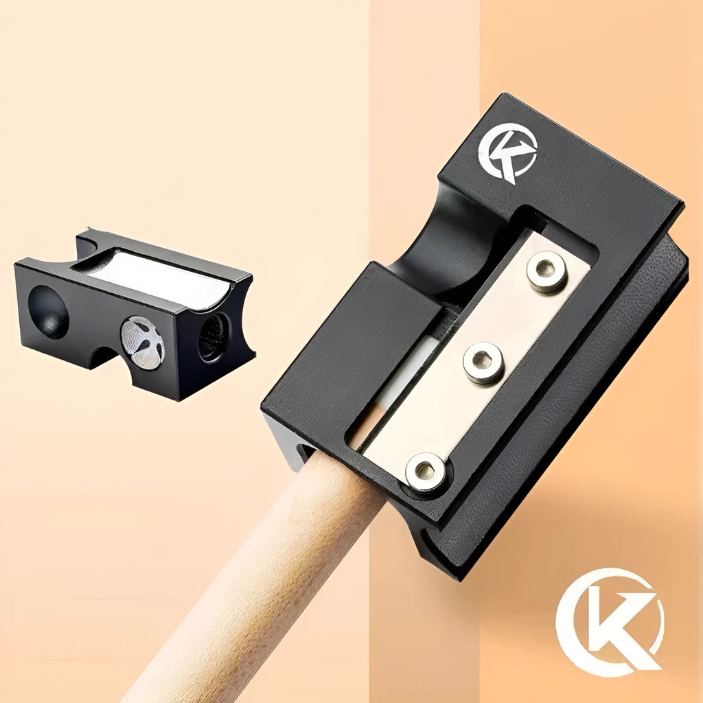 Black all-metal billiard rod head repair device for cue tip maintenance