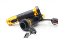 Pair of 12V heated motorcycle handlebar grips for 22mm J-caliber models in blue, gold, or red