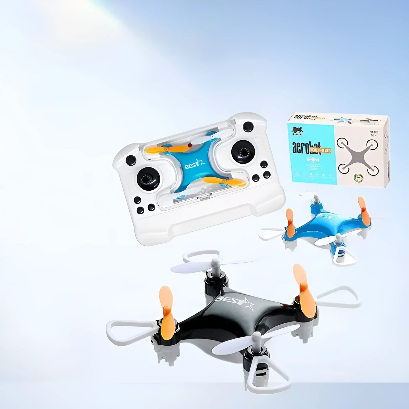 Home Portable Puzzle Mini Quadcopter Drone Toy in black with barometric altitude hold