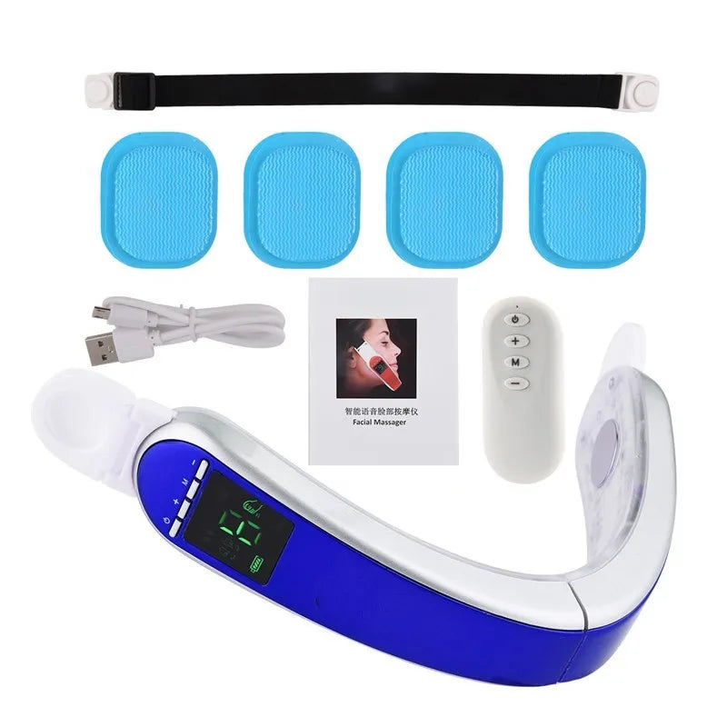 Infrared LED V-shape slimming face massager with TENS microcurrent in three colours