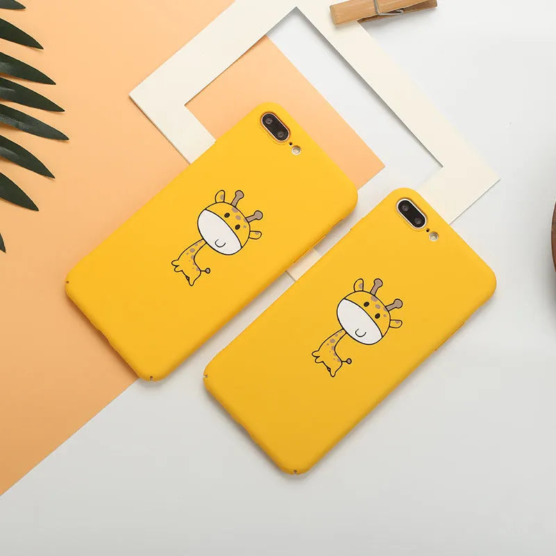 Yellow patterned polycarbonate phone case for iPhone models showing detailed printed design